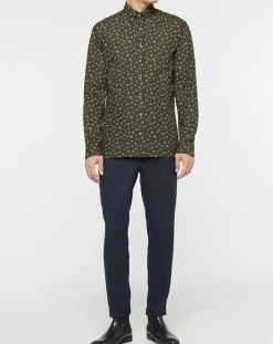 Homme Hackett London Chemise Slim Fit imprimée kaki