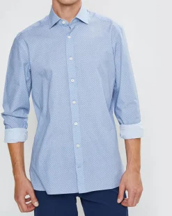 Outlet Hackett London Chemise Slim Fit imprimée Color bleu ciel