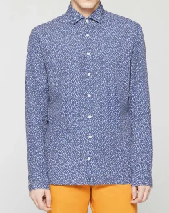 Homme Hackett London Chemise Slim Fit imprimée bleu foncé