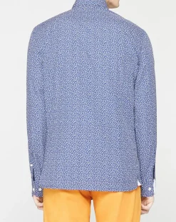 Homme Hackett London Chemise Slim Fit imprimée bleu foncé