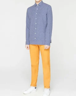 Homme Hackett London Chemise Slim Fit imprimée bleu foncé