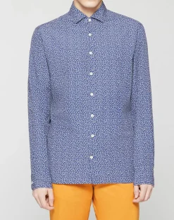 Homme Hackett London Chemise Slim Fit imprimée bleu foncé