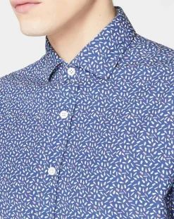 Homme Hackett London Chemise Slim Fit imprimée bleu foncé