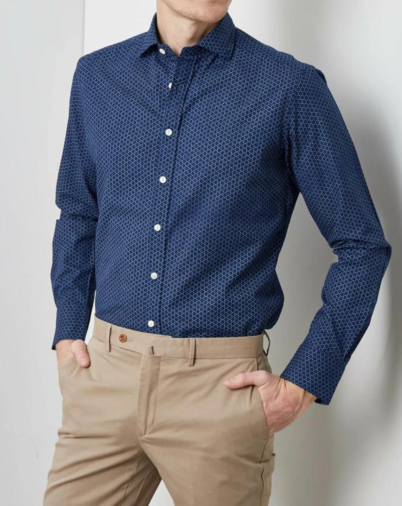 Homme Hackett London Chemise Slim Fit Made in Japan motifs bleu marine/bleu