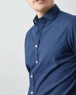 Homme Hackett London Chemise Slim Fit Made in Japan motifs bleu marine/bleu
