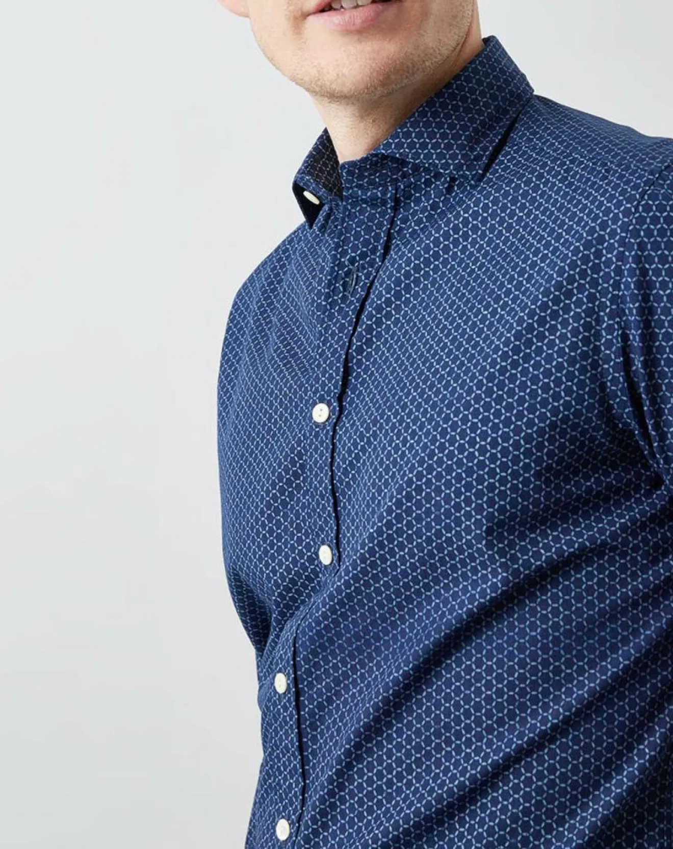 Homme Hackett London Chemise Slim Fit Made in Japan motifs bleu marine/bleu