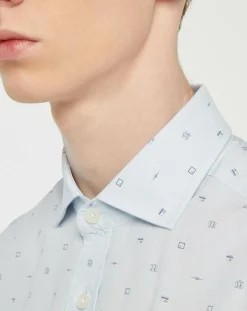 Online Hackett London Chemise Slim Fit Mix Travel imprimée bleu clair