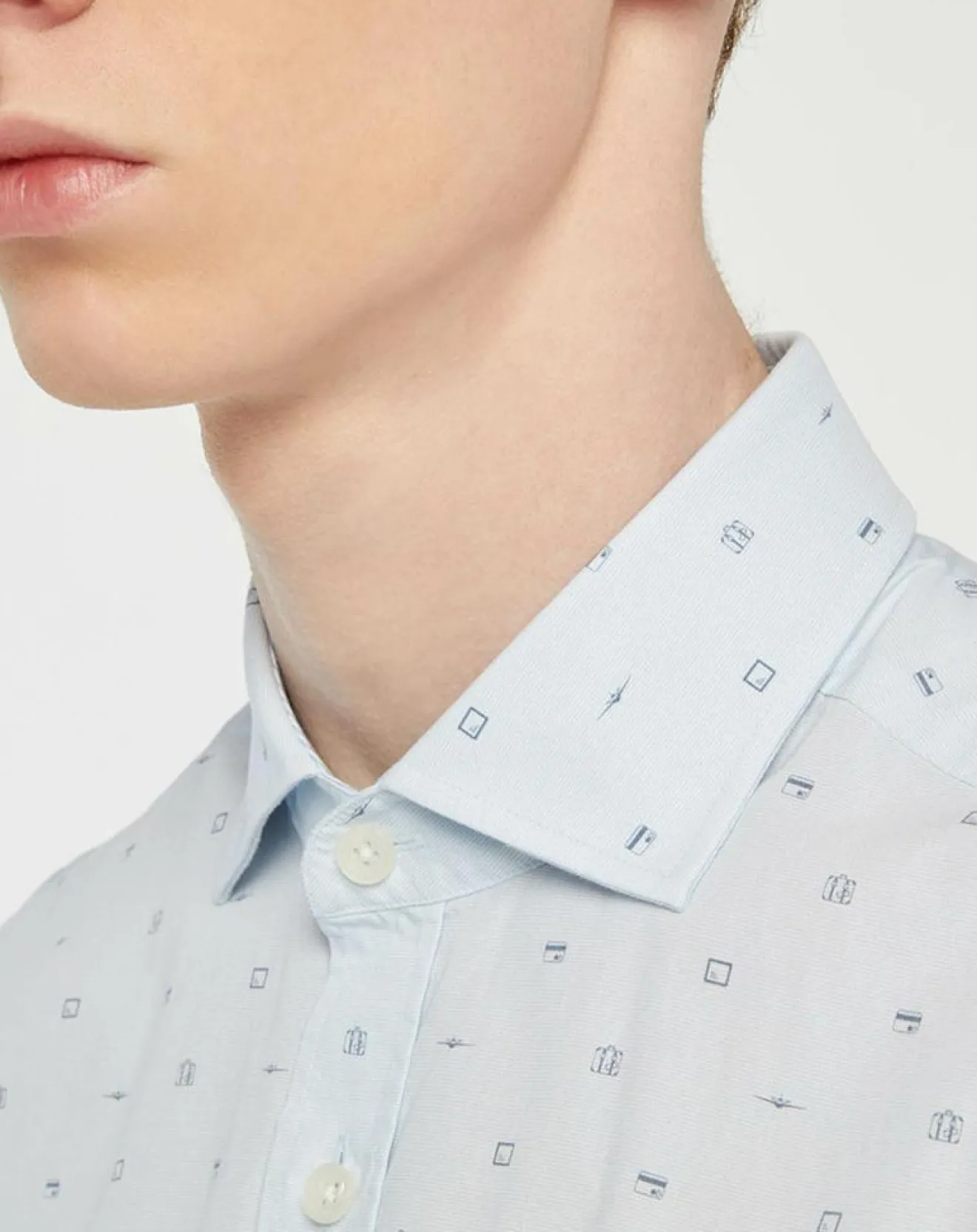 Online Hackett London Chemise Slim Fit Mix Travel imprimée bleu clair