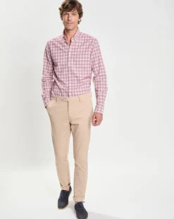 Homme Hackett London Chemise Slim Fit Oxford à carreaux rouge