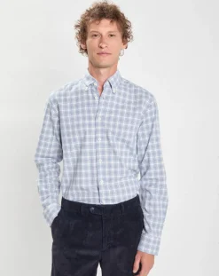 Hot Hackett London Chemise Slim Fit Oxford à carreaux bleu/blanc