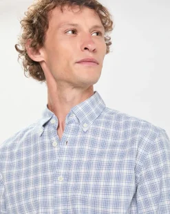 Hot Hackett London Chemise Slim Fit Oxford à carreaux bleu/blanc