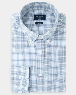 Hot Hackett London Chemise Slim Fit Oxford à carreaux bleu/blanc