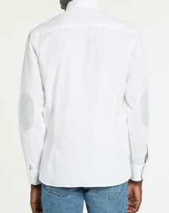 Clearance Hackett London Chemise Slim Fit Patch Coude blanche