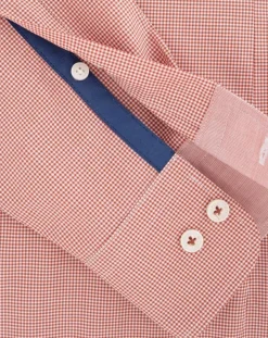 Homme Hackett London Chemise Slim Fit Pop à micro vichy rouge/blanc