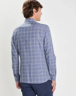 Sale Hackett London Chemise Slim Fit Prince de Galles bleu moyen