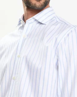 Homme Hackett London Chemise Slim Fit Smart à rayures bleu/blanc