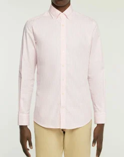 Outlet Hackett London Chemise Slim Fit Strip Bat à rayures rose
