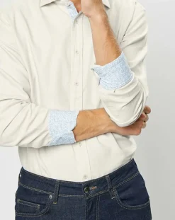 Hot Hackett London Chemise Slim Fit Trim Twil Sport beige