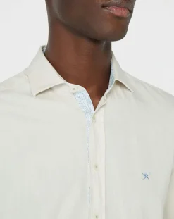 Hot Hackett London Chemise Slim Fit Trim Twil Sport beige