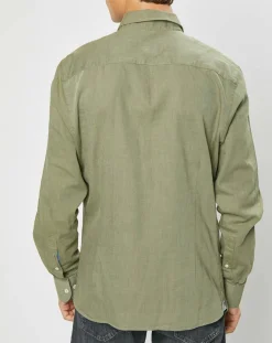 Homme Hackett London Chemise Slim fit Trim Twil Sport kaki