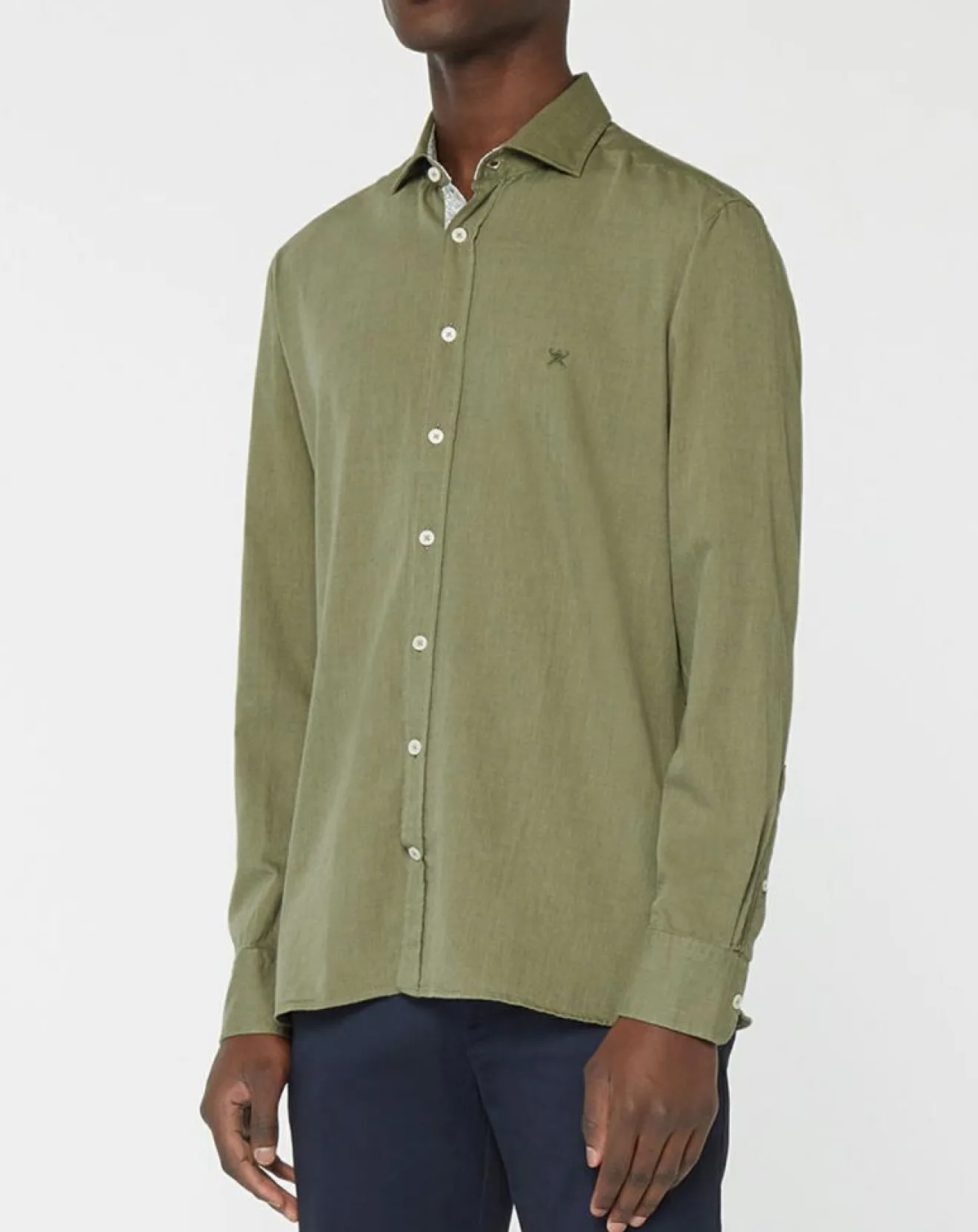 Homme Hackett London Chemise Slim fit Trim Twil Sport kaki