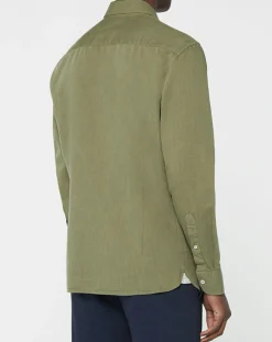 Homme Hackett London Chemise Slim fit Trim Twil Sport kaki