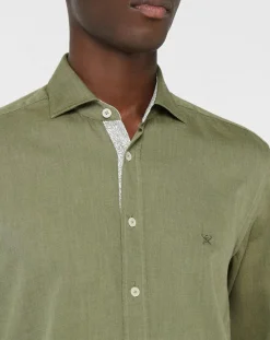 Homme Hackett London Chemise Slim fit Trim Twil Sport kaki