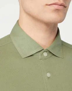 Homme Hackett London Chemise Slim Fit Unie Piquée kaki