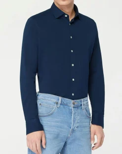 Homme Hackett London Chemise Slim Fit Unie Piquée bleu marine