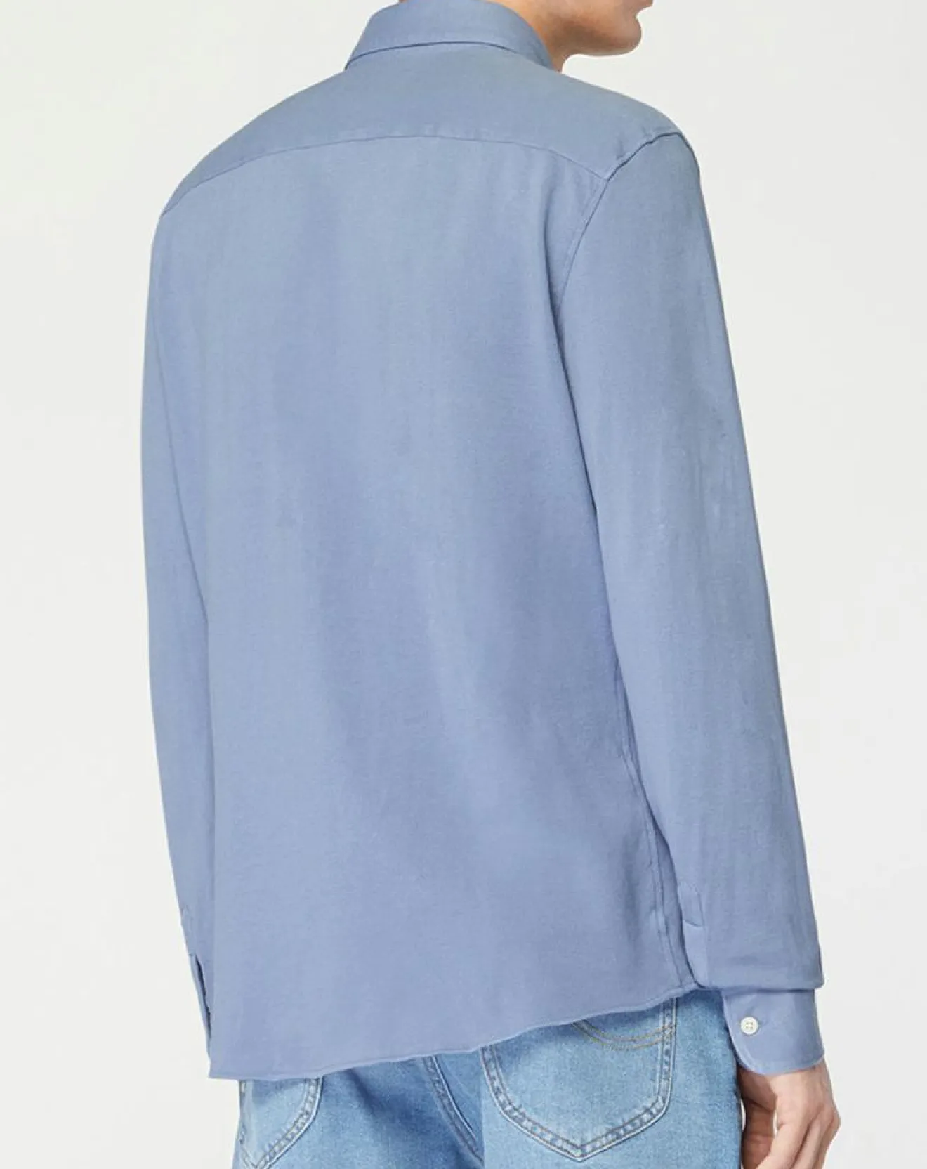 New Hackett London Chemise Slim Fit Unie Piquée bleu chiné