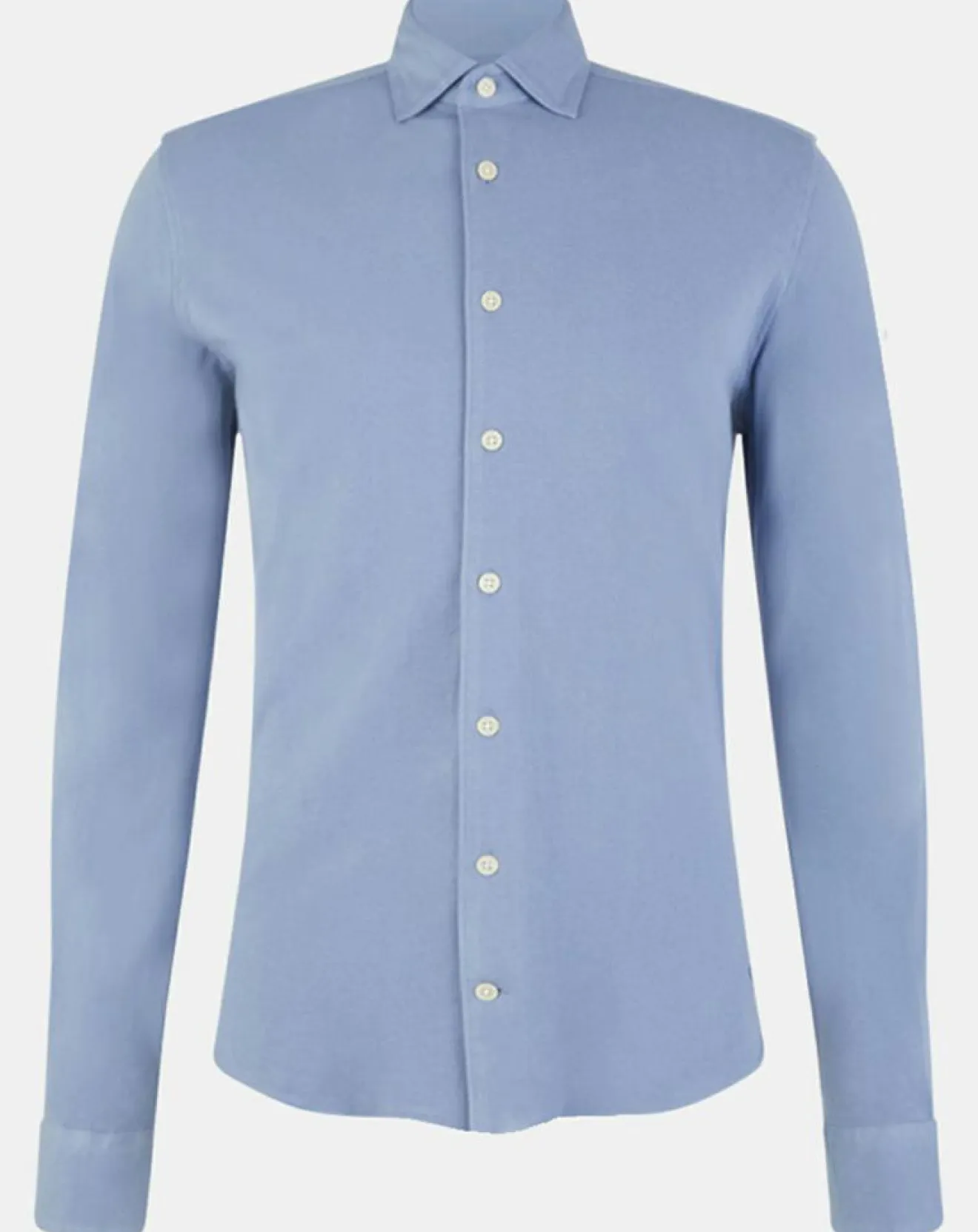 New Hackett London Chemise Slim Fit Unie Piquée bleu chiné