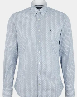 Homme Hackett London Chemise Slim Fit Vague imprimée bleue