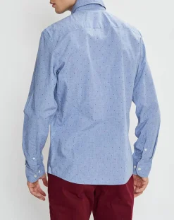 Clearance Hackett London Chemise Slim Fit Wash fil coupé bleue