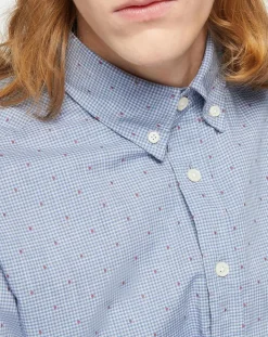 Clearance Hackett London Chemise Slim Fit Wash fil coupé bleue