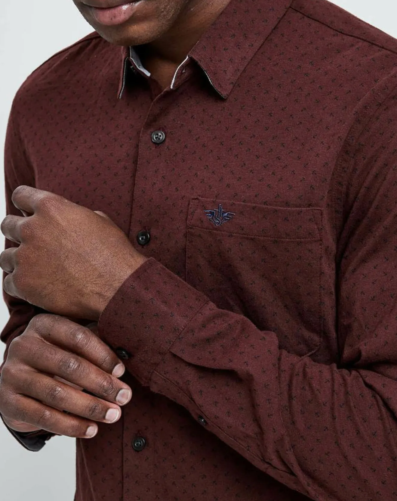 Clearance Dockers Chemise Slim Flex motifs rouge foncé/marine