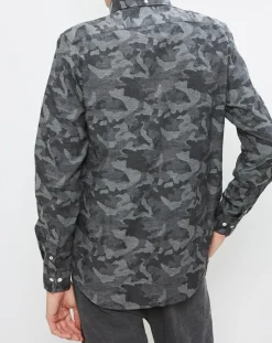 Homme Hartford Chemise Slim Side imprimé militaire grise