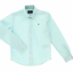 Hot Hackett London Chemise Summer en Coton à motifs vert aqua - T.9/15A
