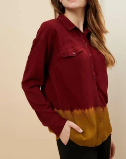 Online Idano Chemise Teophane Bicolore bordeaux