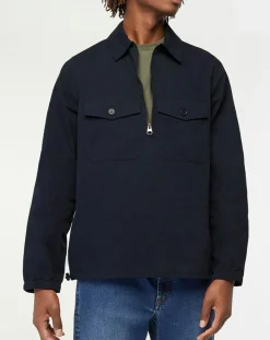 Homme Galeries Lafayette Chemise vareuse en Coton mélangé Nicket bleu marine