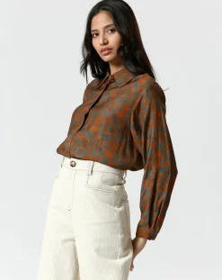 Online The Korner Chemise Zoé gris/marron