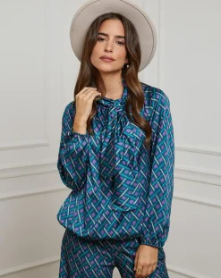 Femme Alice & Charlotte Chemisier Tycia pétrole