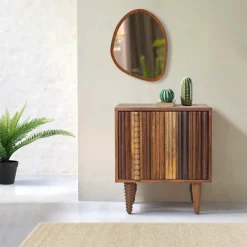 Hot Bois & Chiffons Chevet 1 portes gauche Manguier Ramon Naturel - 45x40x50 cm