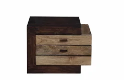 Hot Bois & Chiffons Chevet bois bicolore - débord droite Naturel - 54x38x42 cm