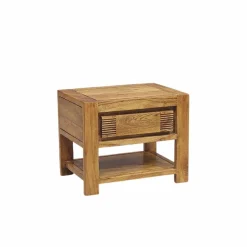 New Bois & Chiffons Chevet bois strié 1T Acacia Verone Marron - 55x40x45 cm