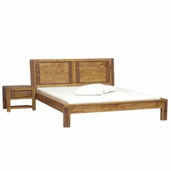 New Bois & Chiffons Chevet bois strié 1T Acacia Verone Marron - 55x40x45 cm