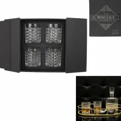 Home Deco Factory Coffret 4 verres à Whisky transparent