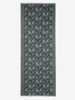 Homme Devred Coffret écharpe fleurie en viscose bleu cobalt - 185x70 cm