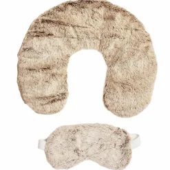 Best Sensly Coffret tour de cou + masque micro ondable beige - 24x16 cm