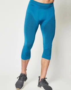 Homme Odlo Collant 3/4 technique Evolution Warm Seamless bleu