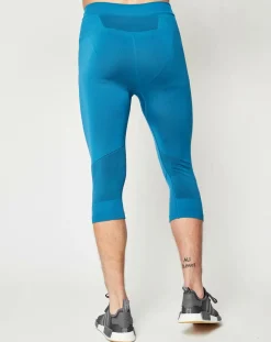 Homme Odlo Collant 3/4 technique Evolution Warm Seamless bleu